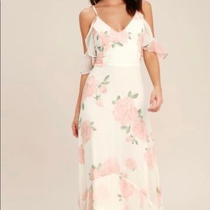 Lulus’s take you there ivory floral print maxi